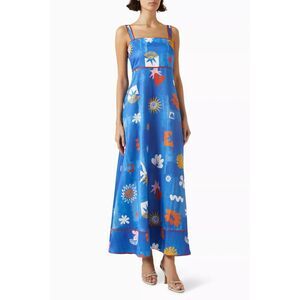 LA MAISE STUDIO Ria Satin Resort Maxi Dress NWT Small